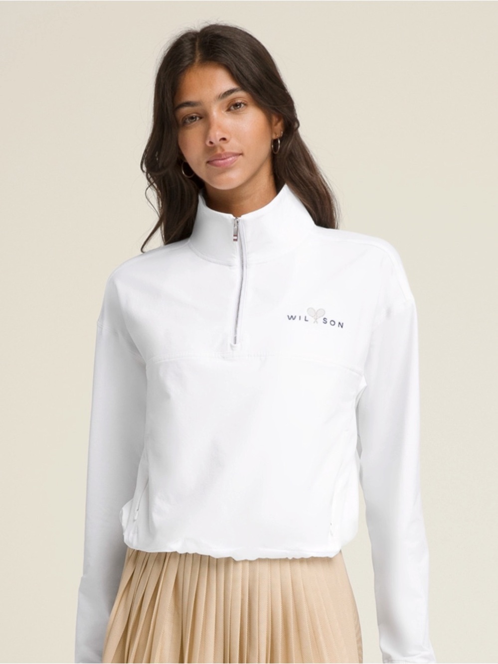 Wilson Women's White Quarter-Zip Pullover Sweatshirt